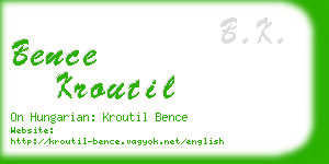 bence kroutil business card